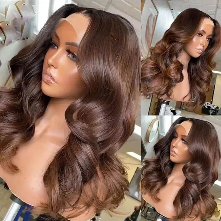 Flash Sale $169=26inch Pre Colored 13x6 Lace Frontal Wig Body Wave/Straight Human Hair Wig For Black Women