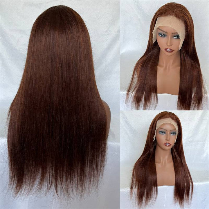 13x4 Transparent Lace Wig | eullair Perfect Chocolate Brown Frontal Wig For Brown Skin Women