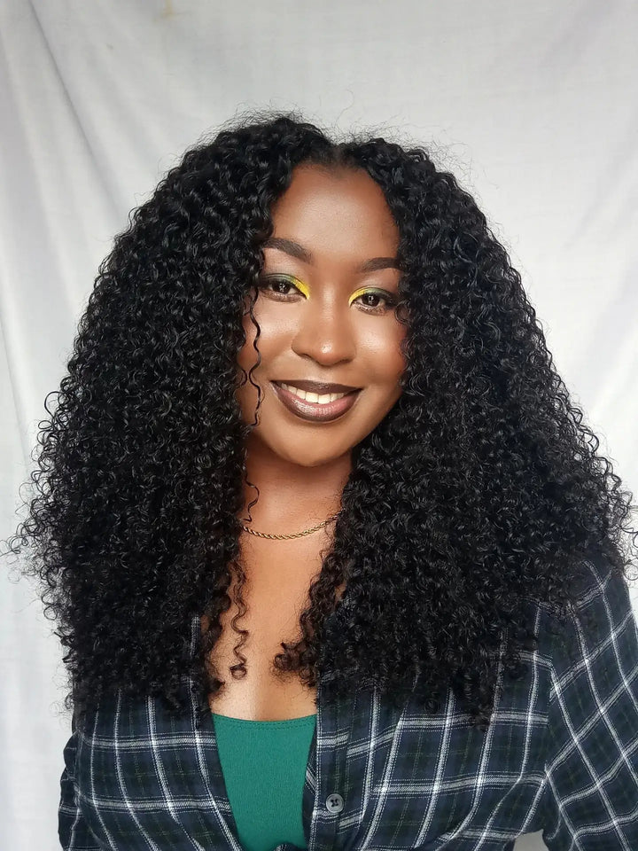 eullair Burmese Curly Hair - Lightweight 100% Human Hair Crochet Extensions