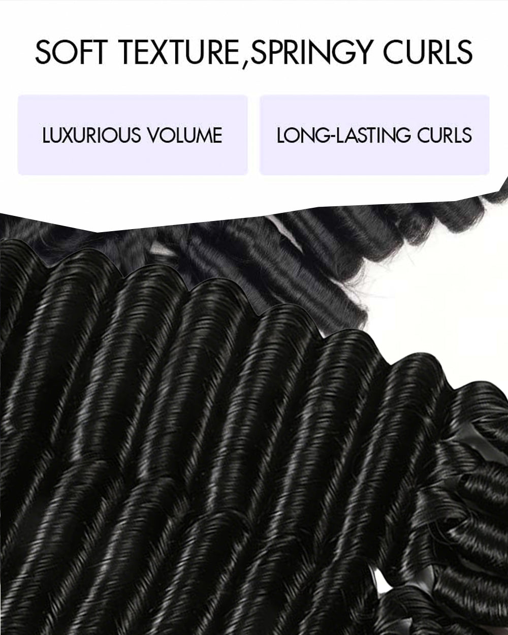 eullair Burmese Deep Loose Wave Feather Crochet Spiral Curl Ends Human Hair Extensions Miracle Knots