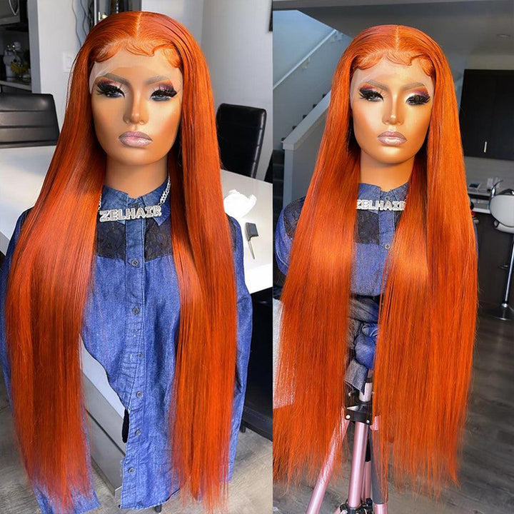 Flash Sale $169=26inch Pre Colored 13x6 Lace Frontal Wig Body Wave/Straight Human Hair Wig For Black Women