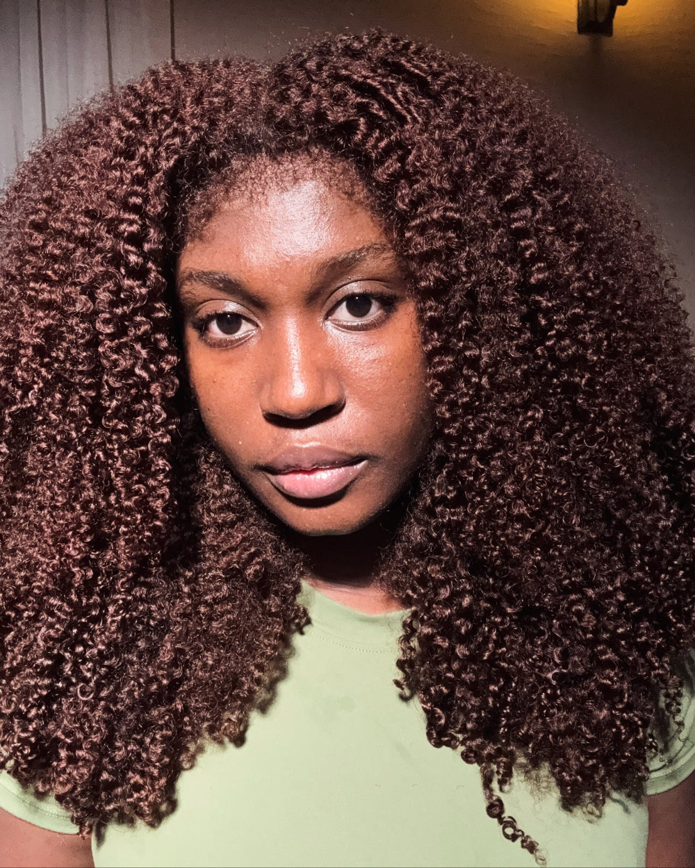 eullair Chocolate #4 Dark Brown Super 360 Full 13x4 Lace Drawstring 4C Curly Edges Hairline Short Curly updo Wig, Natural Quick and Easy Hairstyles
