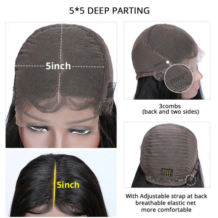 Super Double Drawn Wigs 5x5 Tinny Curls Human Hair Wig Transparent HD Lace Frontal Wigs For Women 250% Density