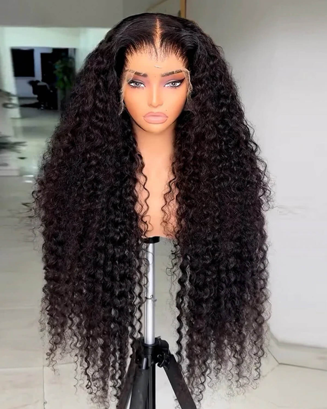 15A Grade | eullair Kinky Curly Human Hair Lace Frontal Wig Transparent HD Lace Frontal Wigs Pre Plucked with Full Ends For Women