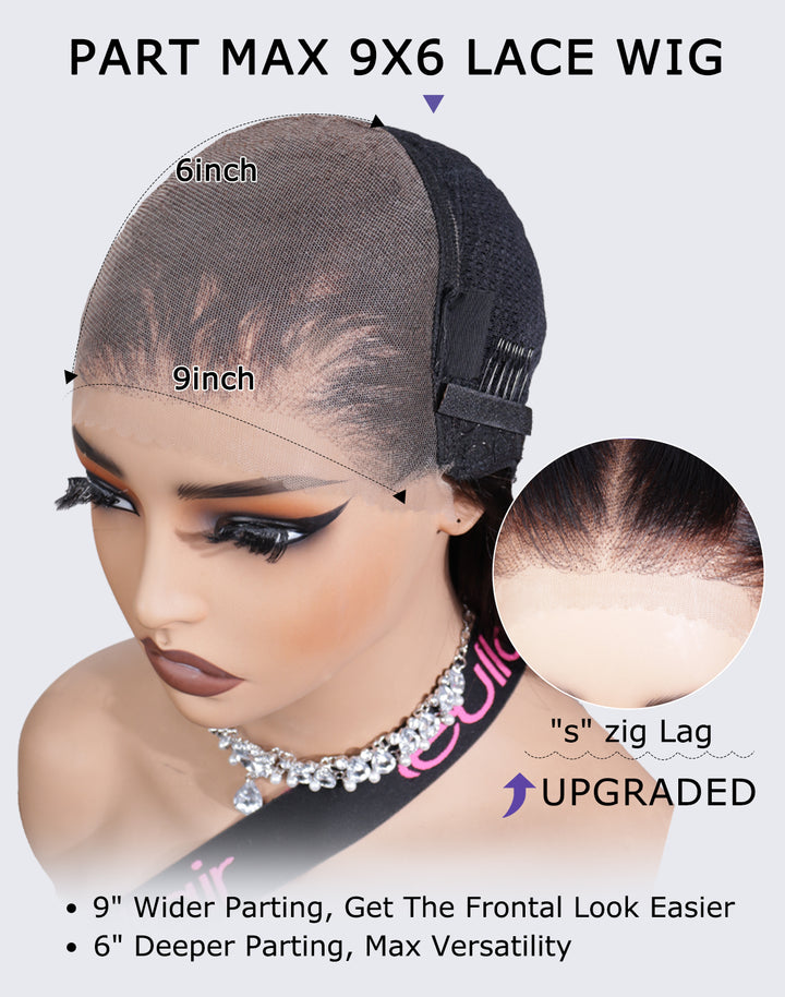 eullair Ombre 1B/4/27 Body Wave Gluleless Wig Skunk Stripe Wig with Honey Blonde Color Wig