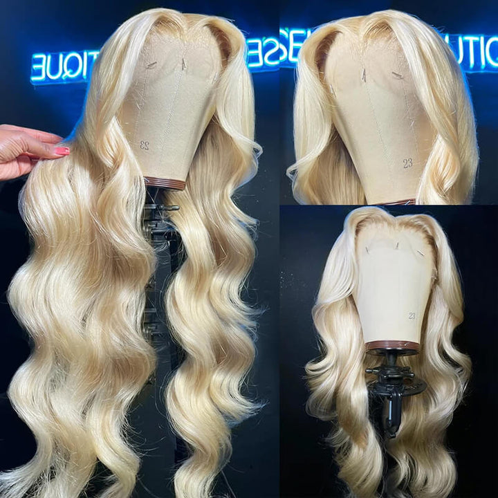 eullair #613 Blonde Straight Lace Frontal Wig Dye Friendly Transparent Lace | Blonde Baddie