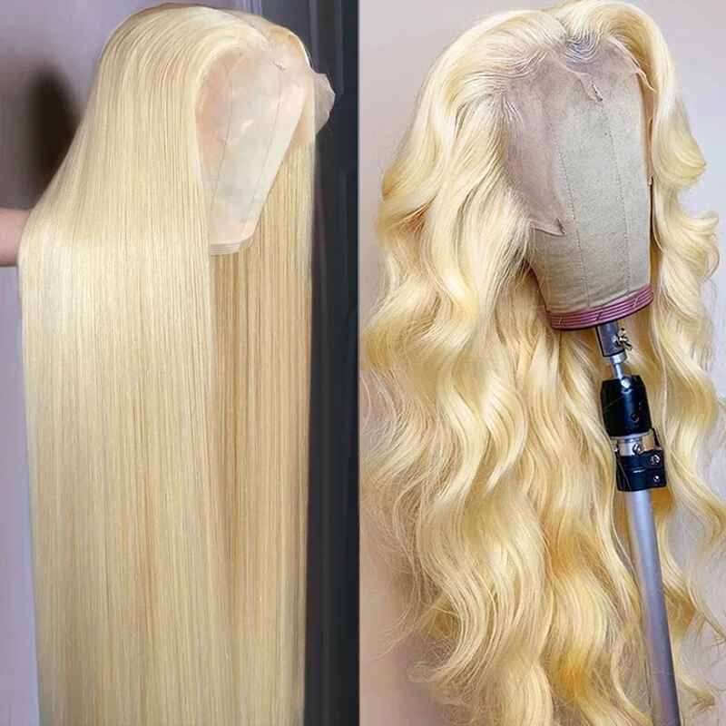 eullair #613 Blonde Straight Lace Frontal Wig Dye Friendly Transparent Lace | Blonde Baddie