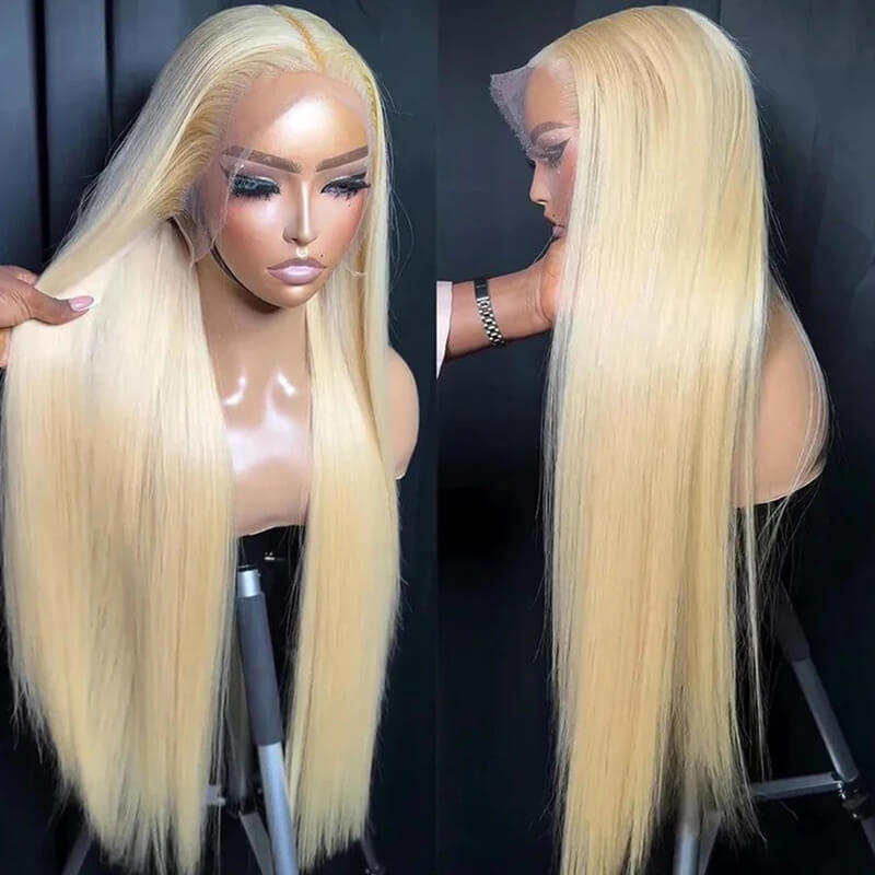 eullair #613 Blonde Straight Lace Frontal Wig Dye Friendly Transparent Lace | Blonde Baddie