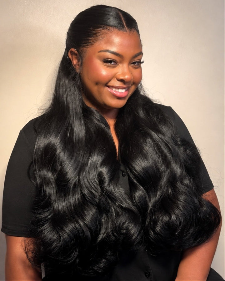 eullair 15A Raw Super Double Drawn Body Wave Bundles Human Quick Weave 3/4 Bundles No Tangle