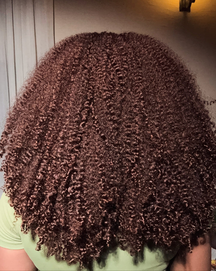 eullair Chocolate #4 Dark Brown Super 360 Full 13x4 Lace Drawstring 4C Curly Edges Hairline Short Curly updo Wig, Natural Quick and Easy Hairstyles