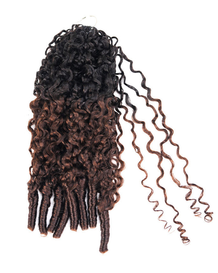 eullair T1B/4 Ombre Luxury 100% Human Hair Burmese Curls | Pre-Separated Boho Braiding Hair