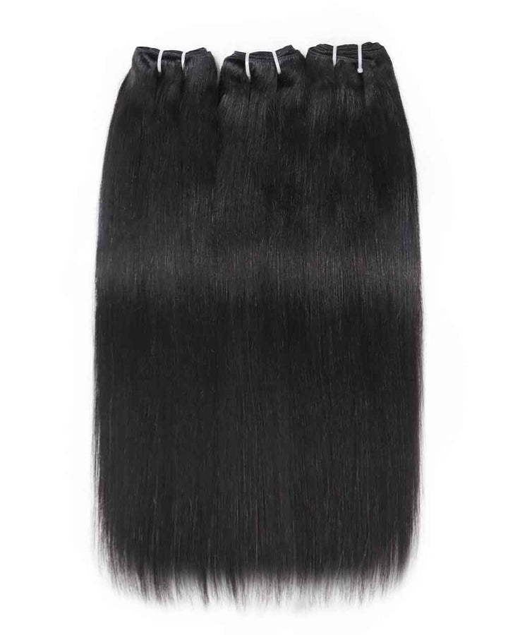 eullair 15A Raw Hair Bundles Straight Human Virgin Hair Weave 3/4 Bundles Repeated Washes Maintain Silky Texture