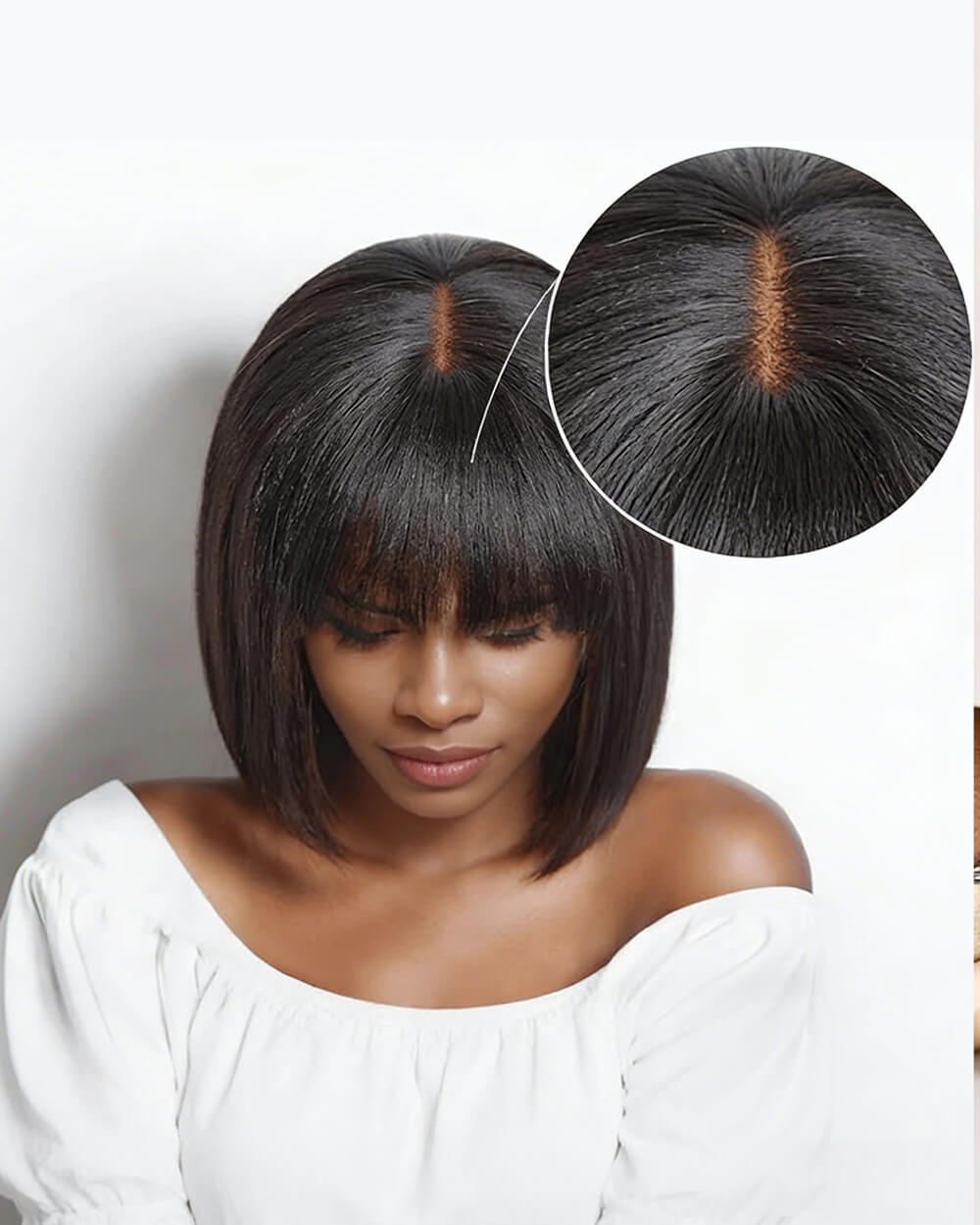 eullair Yaki Straight Bob Wig Pre-Bleached Natural Looking Glueless Wig with Invisi Drawstring