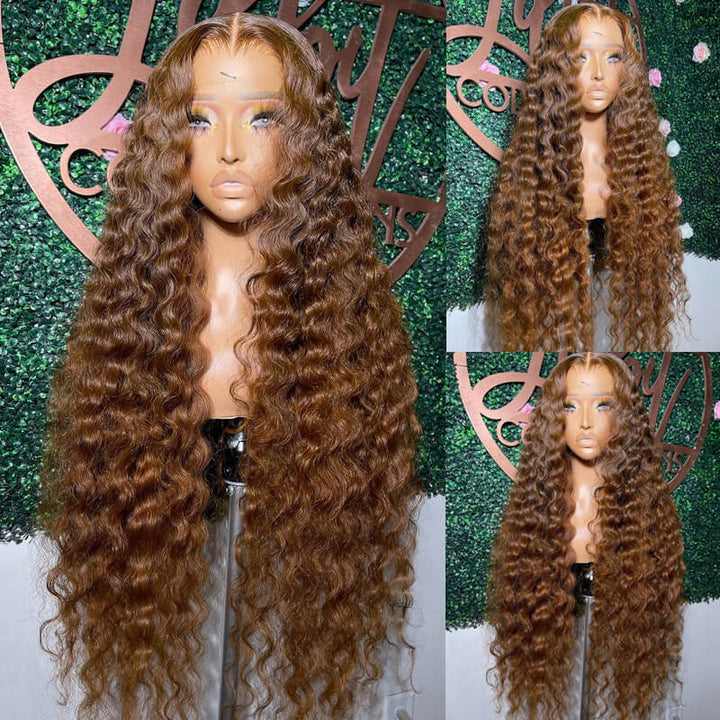 Most Affordable Pumpkin Spice | eullair Chestnut Brown Lace Frontal Human Hair Wig For Dark Skin Women