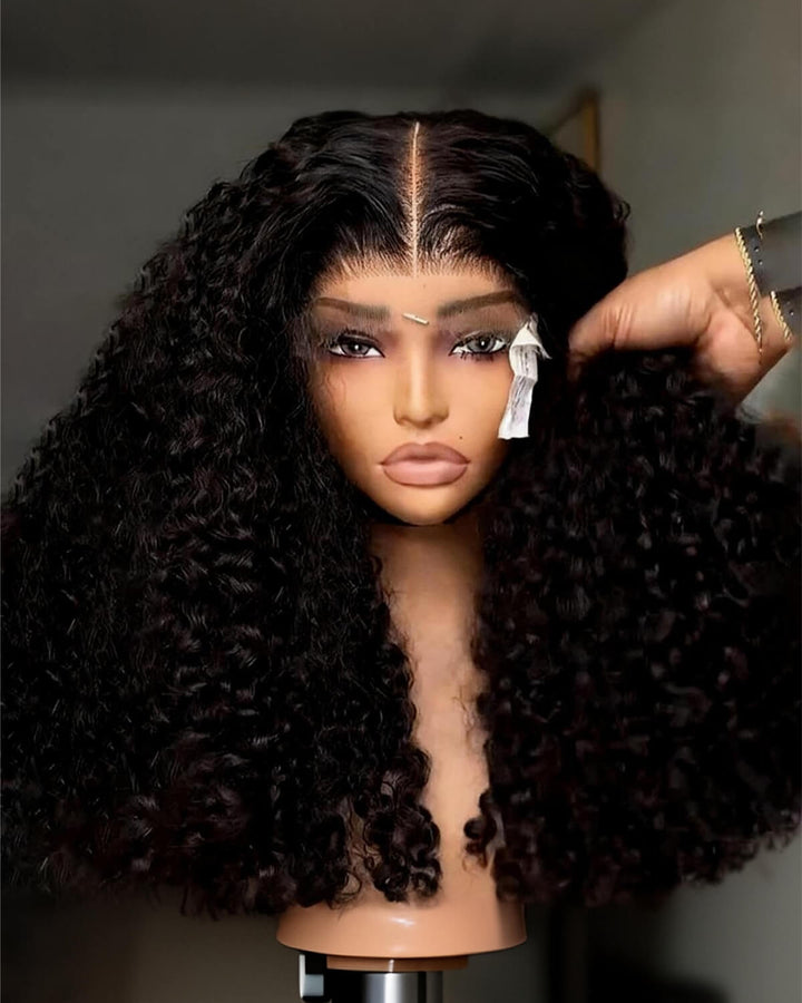 15A Grade | eullair New Double Drawn Water Curly Hair Lace Frontal Wig  Pre Plucked Human Hair Wigs For Women