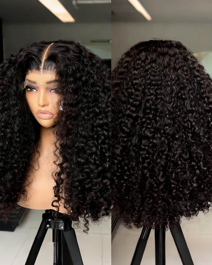 15A Grade | eullair New Double Drawn Water Curly Hair Lace Frontal Wig  Pre Plucked Human Hair Wigs For Women