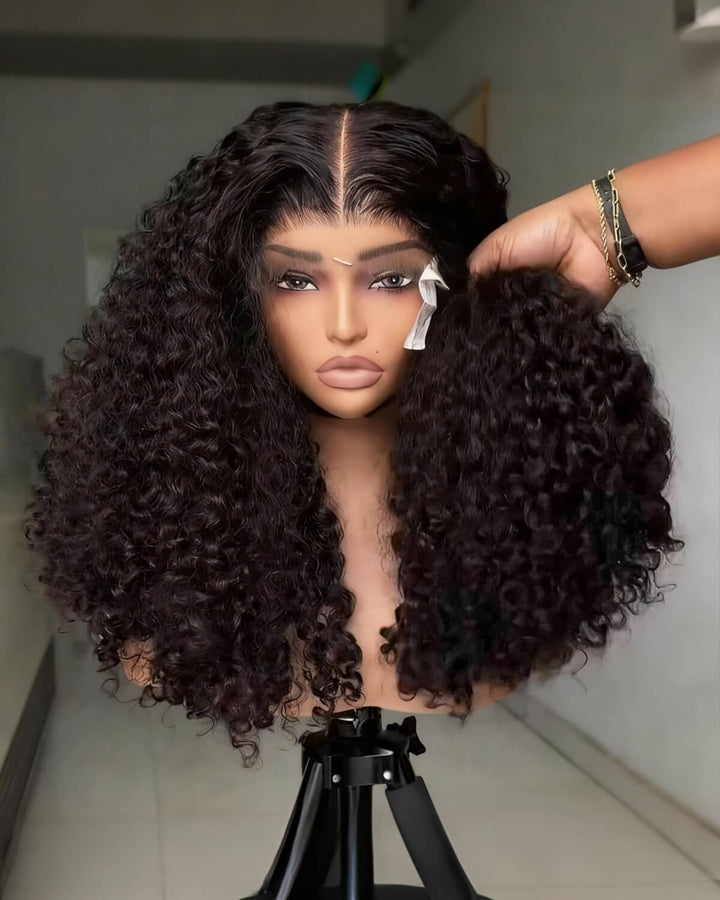 15A Grade | eullair New Double Drawn Water Curly Hair Lace Frontal Wig  Pre Plucked Human Hair Wigs For Women