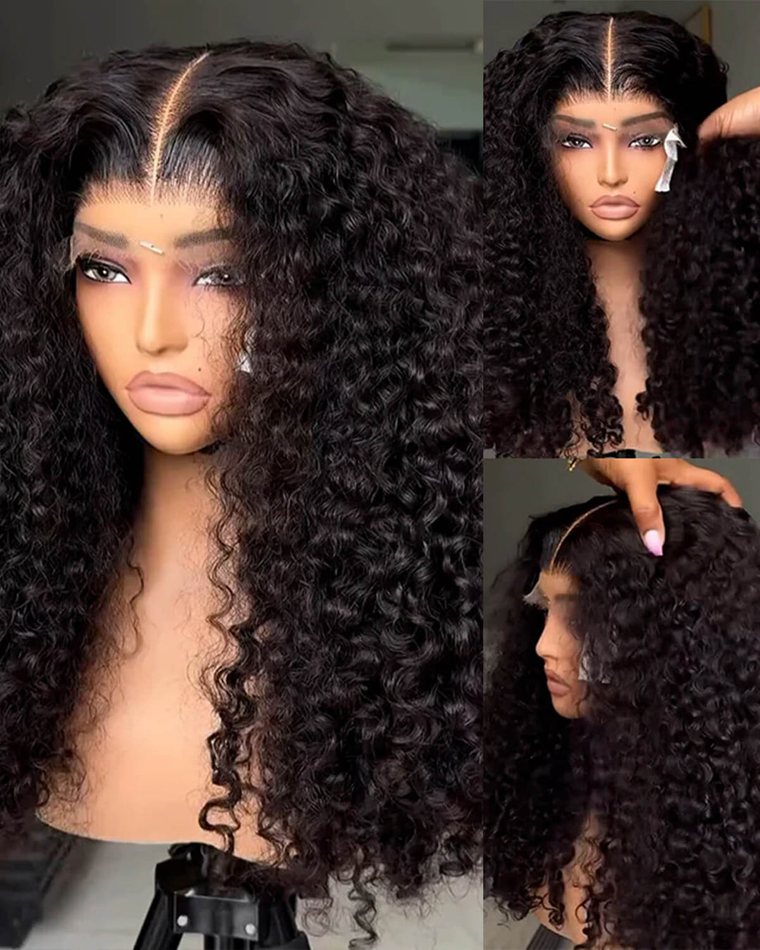 15A Grade | eullair New Double Drawn Water Curly Hair Lace Frontal Wig  Pre Plucked Human Hair Wigs For Women