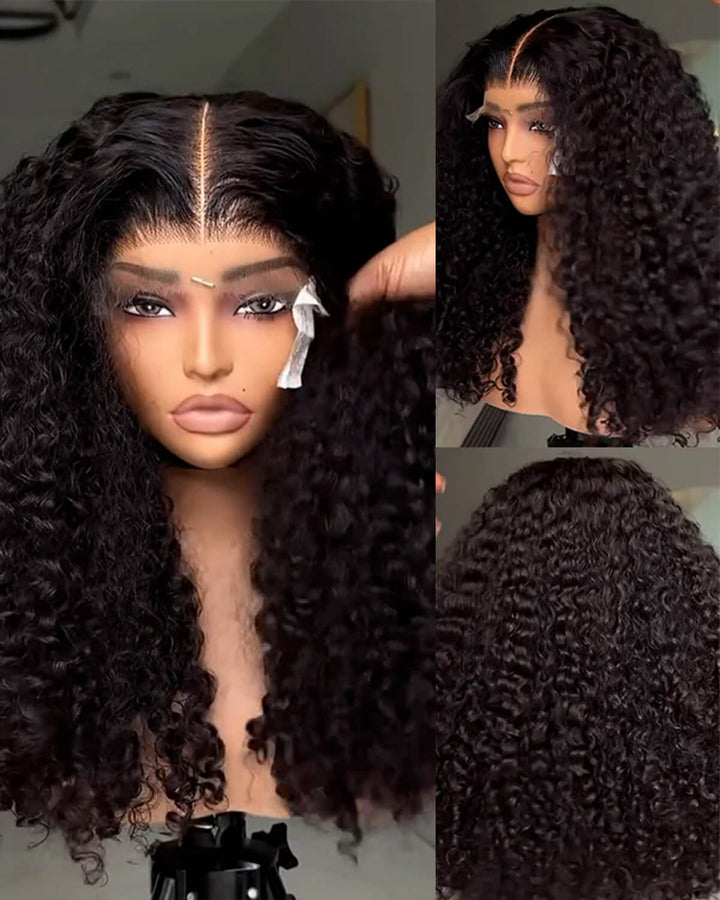 15A Grade | eullair New Double Drawn Water Curly Hair Lace Frontal Wig  Pre Plucked Human Hair Wigs For Women