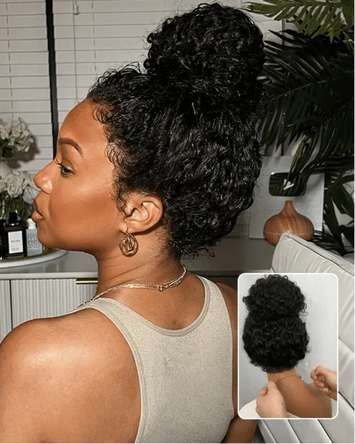eullair Burmese Curly Snug Fit Upgrade 360 Invisible Strap Glueless Lace Frontal Wig Wear Go High Density