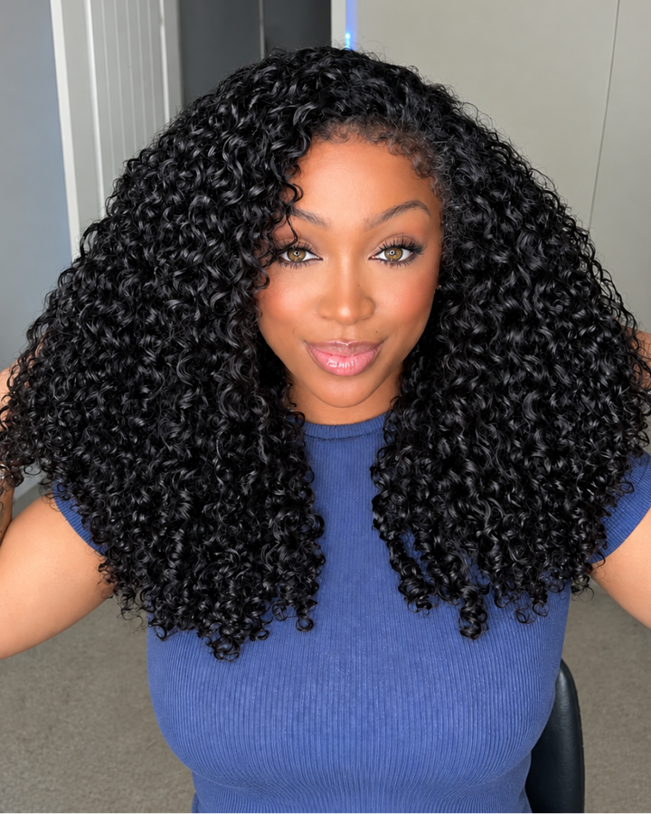 eullair Burmese Curly Snug Fit Upgrade 360 Invisible Strap Glueless Lace Frontal Wig Wear Go High Density