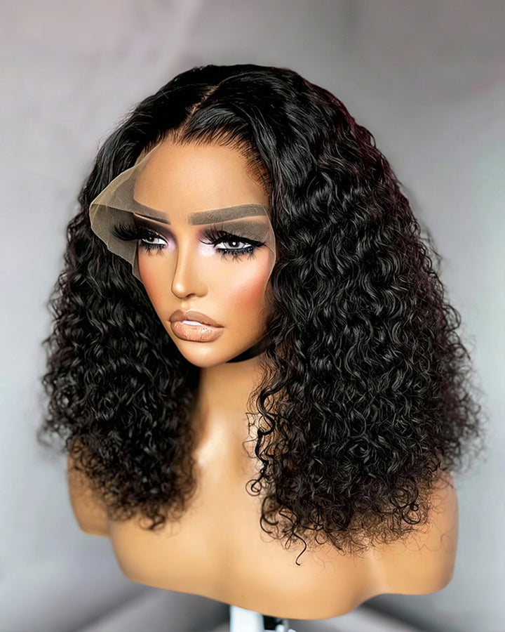 eullair Cheap 13x4 Full Frontal Short Straight Bob Wigs Curly Lace Frontal Human Hair Wigs For Girls