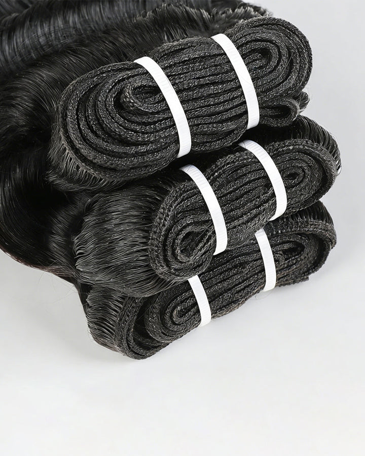 eullair 15A Burmese Loose Deep Wave With Spiral Ends Raw Human Hair Bundles Virgin Unprocessed Raw 100% Human Hair Extensions