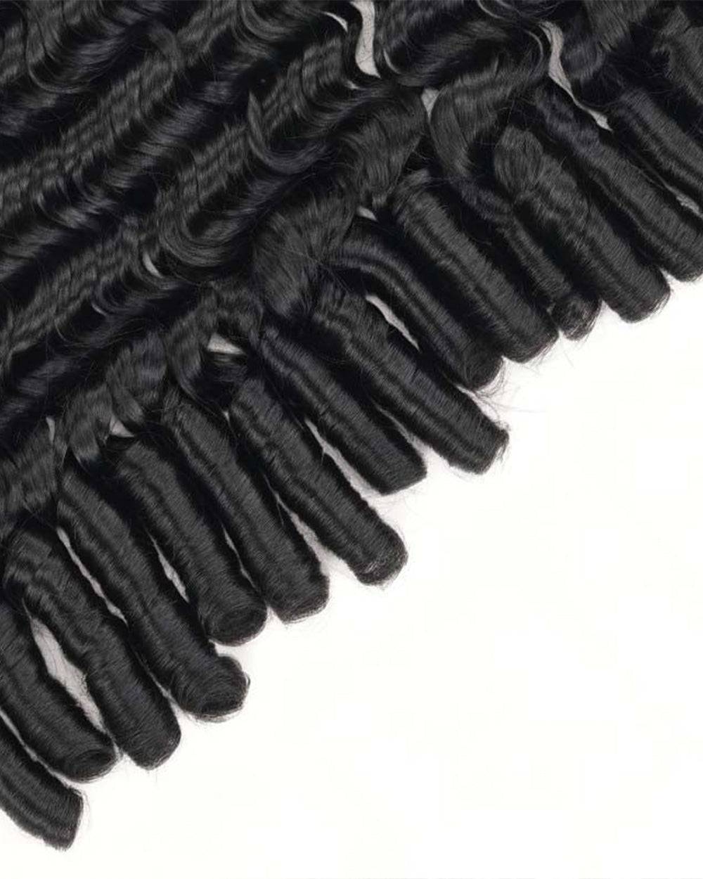 eullair Burmese Deep Loose Wave Feather Crochet Spiral Curl Ends Human Hair Extensions Miracle Knots