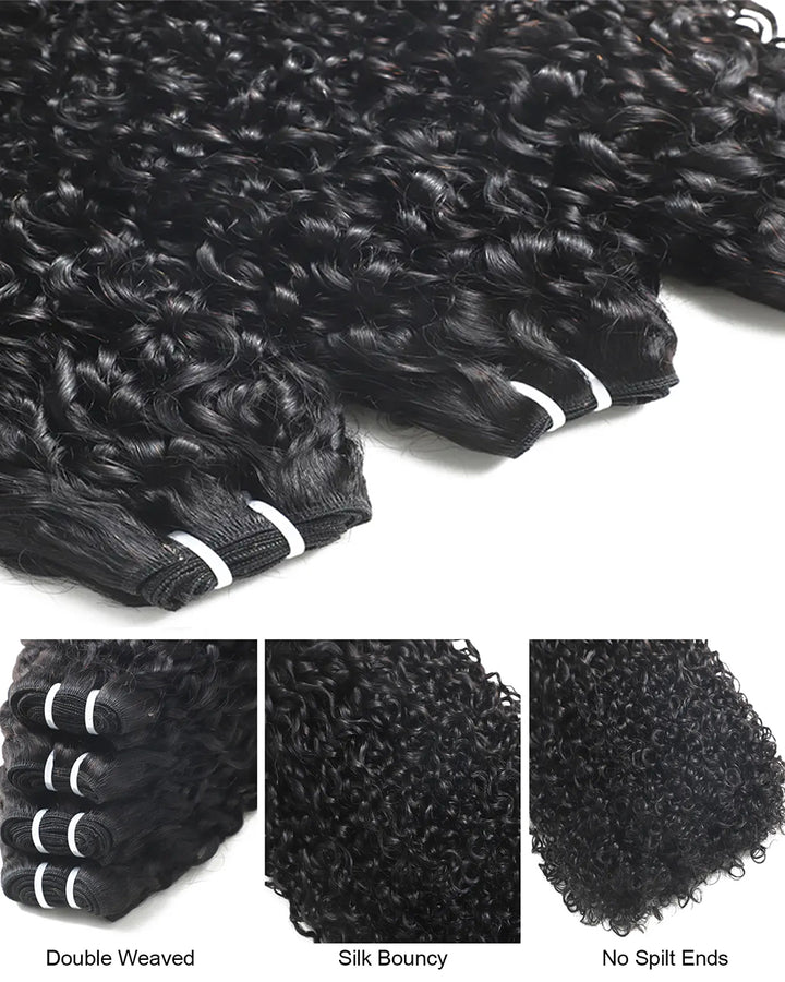 eullair 15A Real Raw Hair Pixie Curly Spiral Curls Ends Human Hair Bundles Deal Virgin Hair Weave 3/4 Bundle