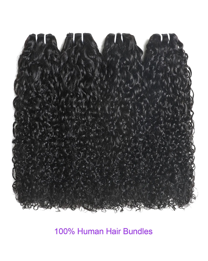 eullair 15A Real Raw Hair Pixie Curly Spiral Curls Ends Human Hair Bundles Deal Virgin Hair Weave 3/4 Bundle