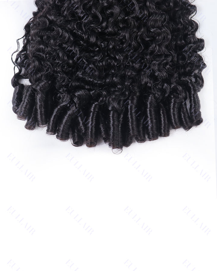 eullair Burmese Curly Boho Human Hair for Braiding Hair Bulk Remy Hair Extensions for Women 60G/Pack No Weft Natural Black