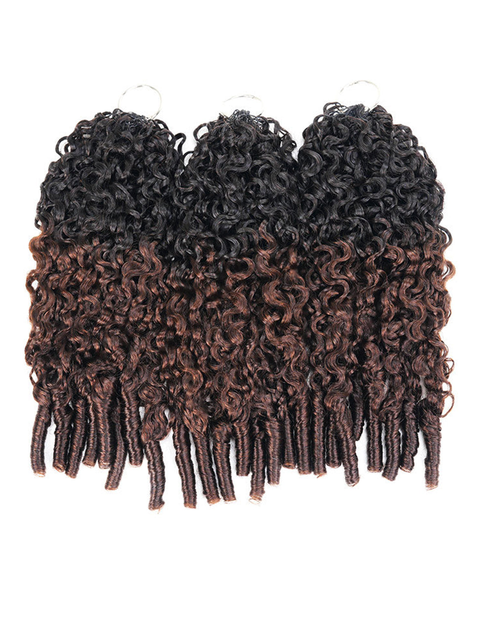 eullair T1B/4 Ombre Luxury 100% Human Hair Burmese Curls | Pre-Separated Boho Braiding Hair