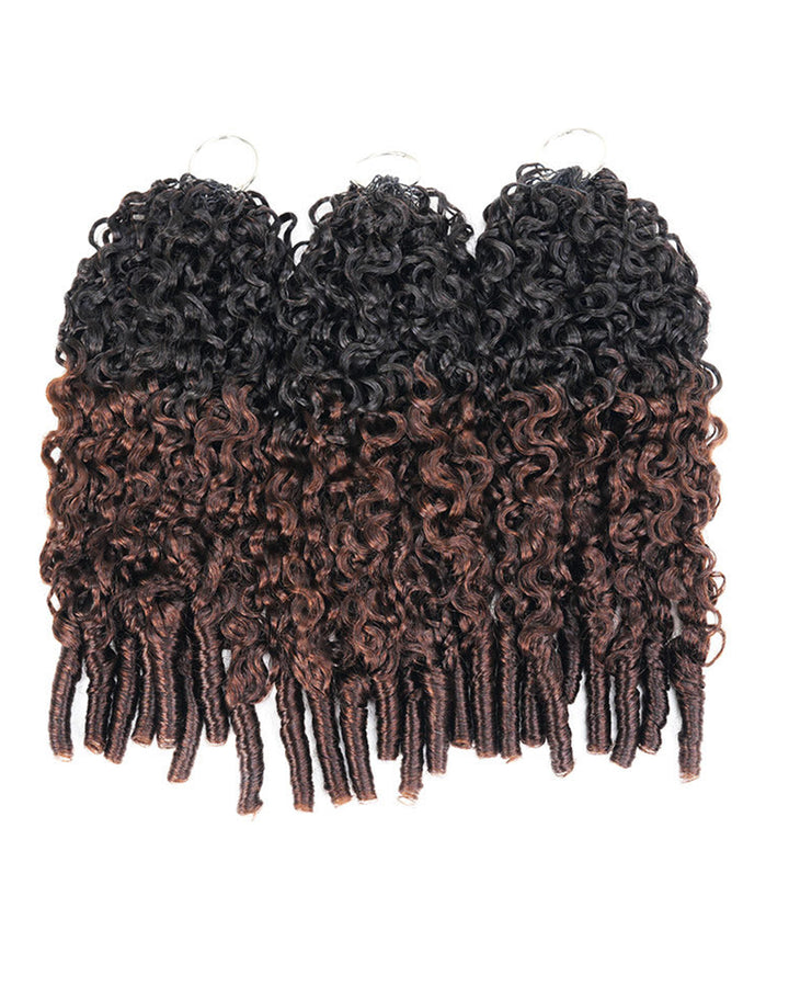eullair T1B/4 Ombre Luxury 100% Human Hair Burmese Curls | Pre-Separated Boho Braiding Hair