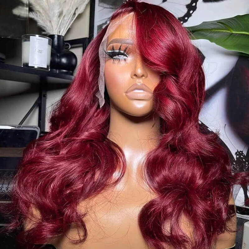 Gorgeous! eullair Glueless #99J 13x4 Colored Lace Front Wig | Burgundy Bombshell