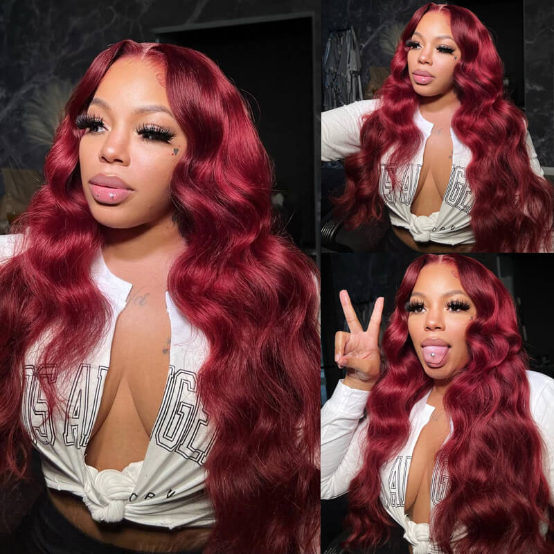 Gorgeous! eullair Glueless #99J 13x4 Colored Lace Front Wig | Burgundy Bombshell