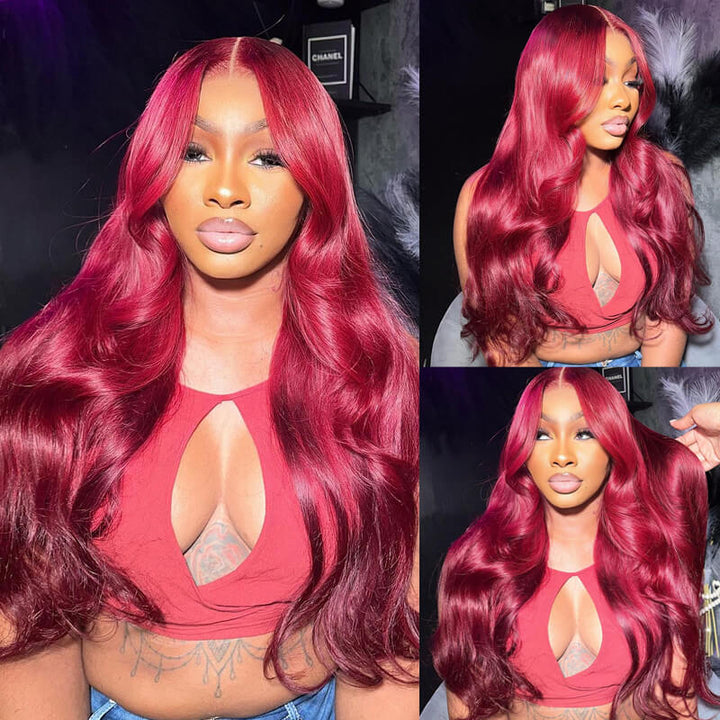 Gorgeous! eullair Glueless #99J 13x4 Colored Lace Front Wig | Burgundy Bombshell