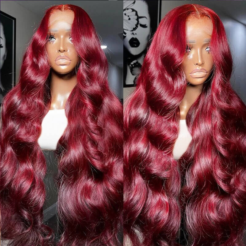 Gorgeous! eullair Glueless #99J 13x4 Colored Lace Front Wig | Burgundy Bombshell