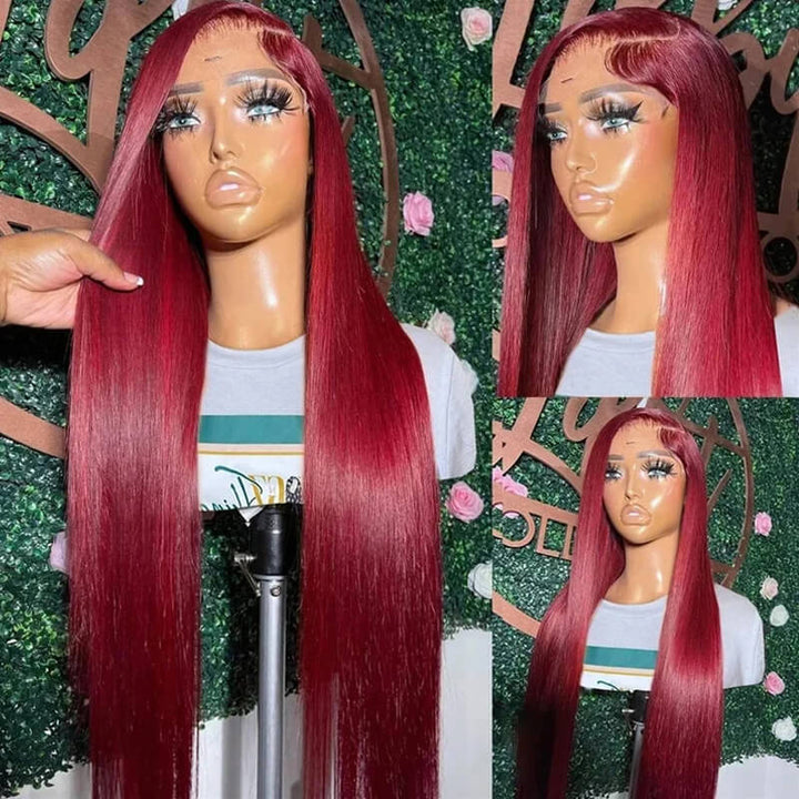 Gorgeous! eullair Glueless #99J 13x4 Colored Lace Front Wig | Burgundy Bombshell