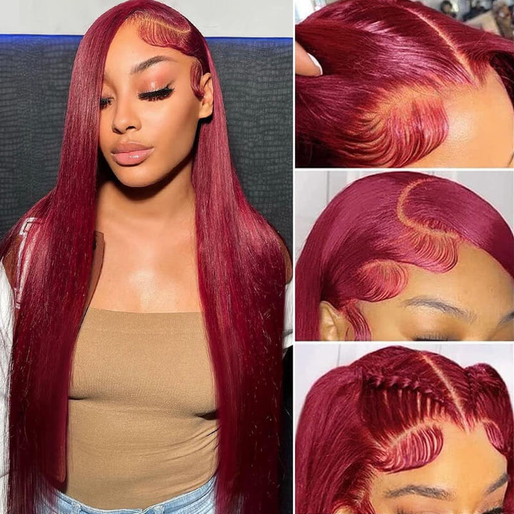 Gorgeous! eullair Glueless #99J 13x4 Colored Lace Front Wig | Burgundy Bombshell