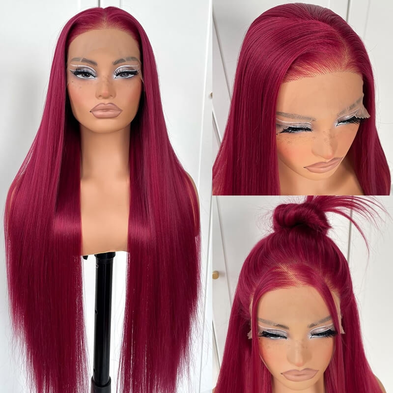 Gorgeous! eullair Glueless #99J 13x4 Colored Lace Front Wig | Burgundy Bombshell