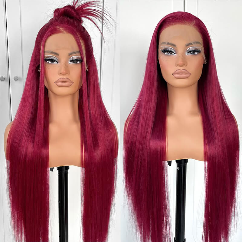 Gorgeous! eullair Glueless #99J 13x4 Colored Lace Front Wig | Burgundy Bombshell