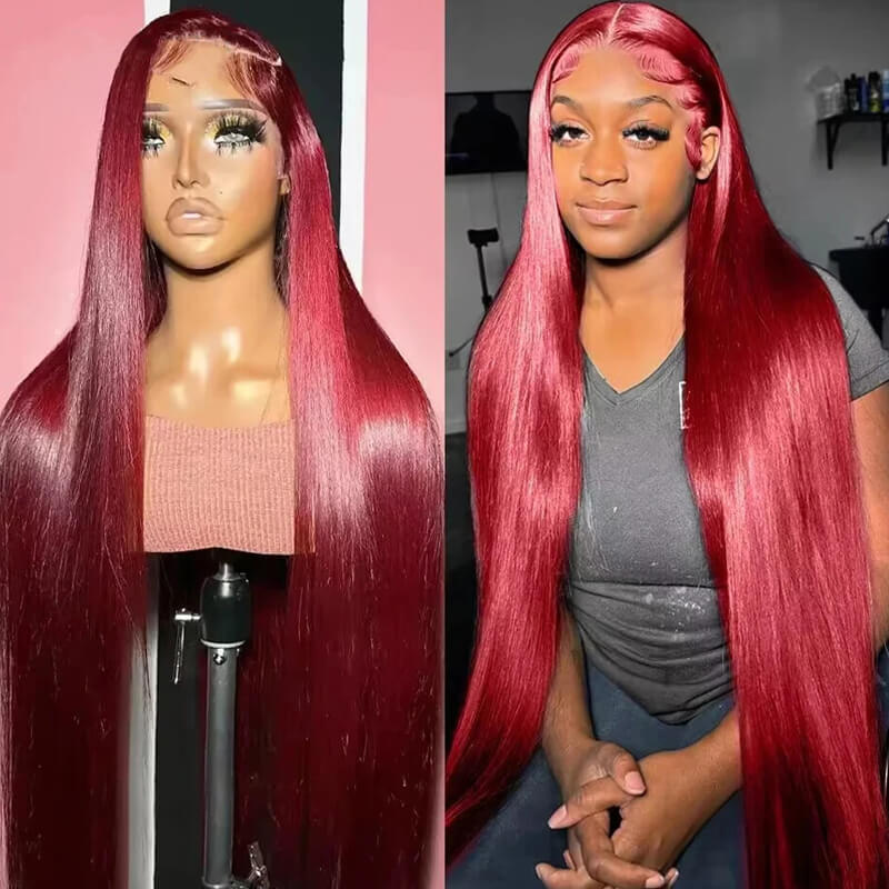 Gorgeous! eullair Glueless #99J 13x4 Colored Lace Front Wig | Burgundy Bombshell