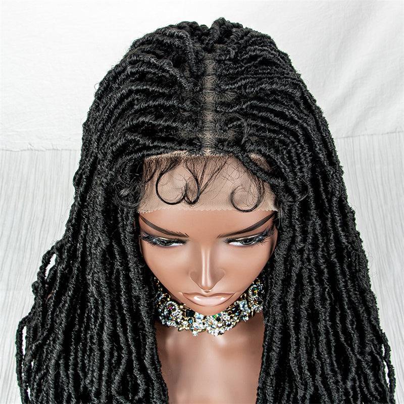 Danica-BB-005 Afro Curly Dreadlock Wigs 9x6 Lace Front Synthetic Twist Hair Braid Wigs For Women