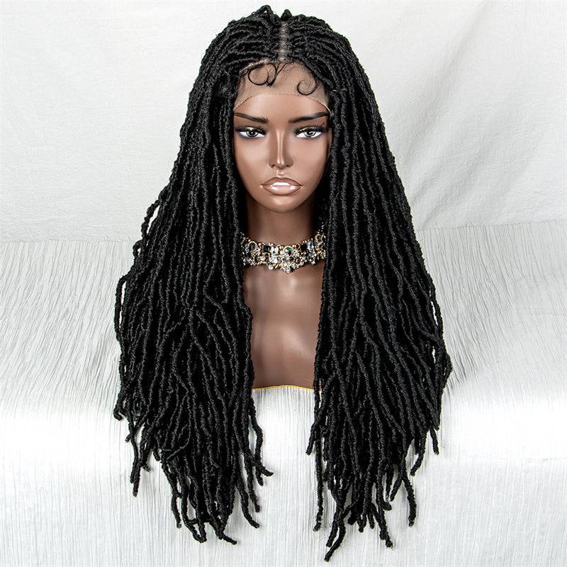 Danica-BB-005 Afro Curly Dreadlock Wigs 9x6 Lace Front Synthetic Twist Hair Braid Wigs For Women