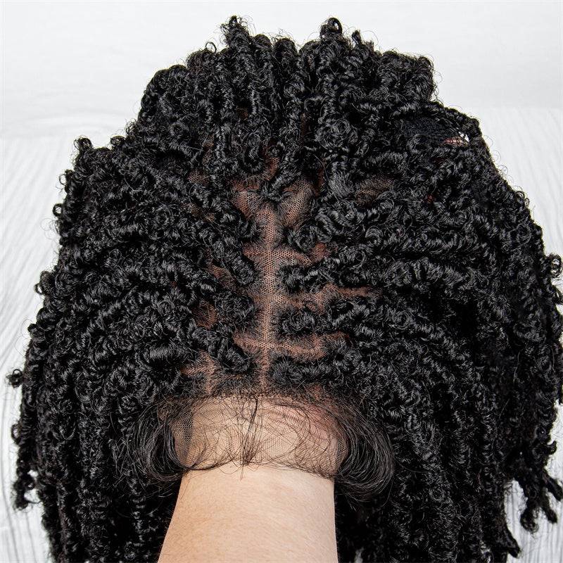 Charlotte-BB-009 Soft Butterfly Locs Crochet Hair Wigs Synthetic Heat Resistant Short Curly Twist Hair 9x6 Lace Front Braids Wigs For Women With Baby Hair