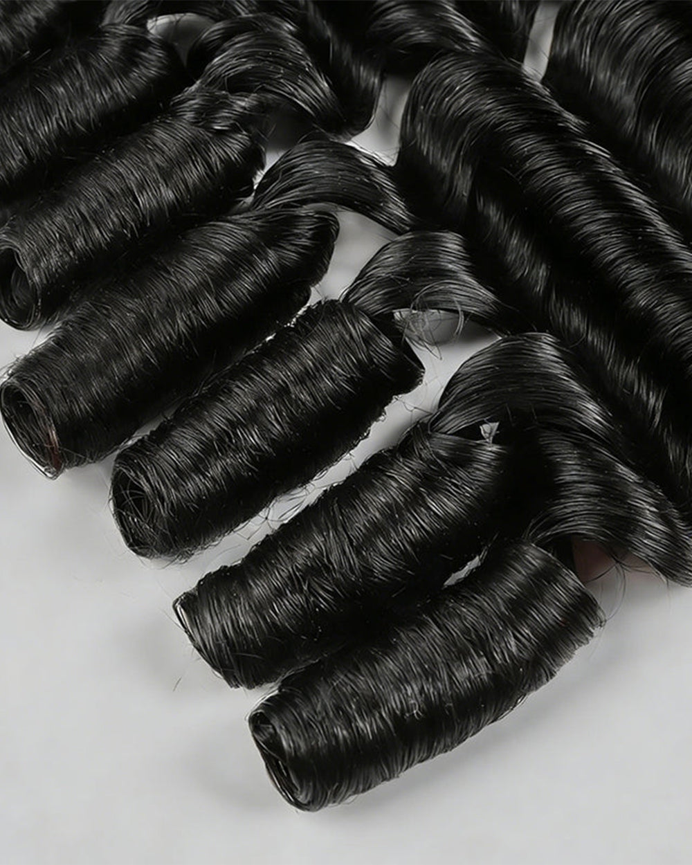 eullair 15A Burmese Loose Deep Wave With Spiral Ends Raw Human Hair Bundles Virgin Unprocessed Raw 100% Human Hair Extensions