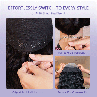 eullair Crimped Wigs Parting Max 9x6 Big Deep Wave Lace Front Human Hair Wigs Pre Cut Wear Go Glueless Wigs