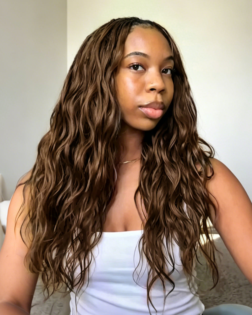 eullair #4 Chocolate Brown Body Waver Crochet Hair Soft Lightweight for Miracle Knots 60G/50Strands
