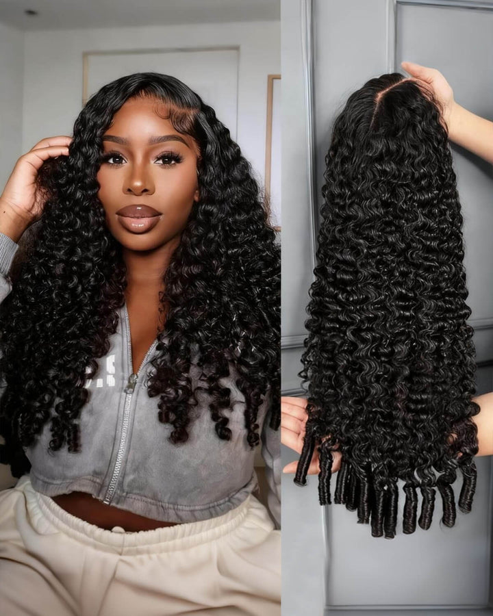 eullair Super Double Drawn Wigs Paring Max 9x6 Burmese Curl Glueless Wigs 250% Density Drawstring Wig