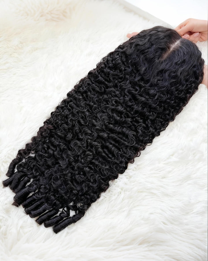 eullair Super Double Drawn Wigs Paring Max 9x6 Burmese Curl Glueless Wigs 250% Density Drawstring Wig